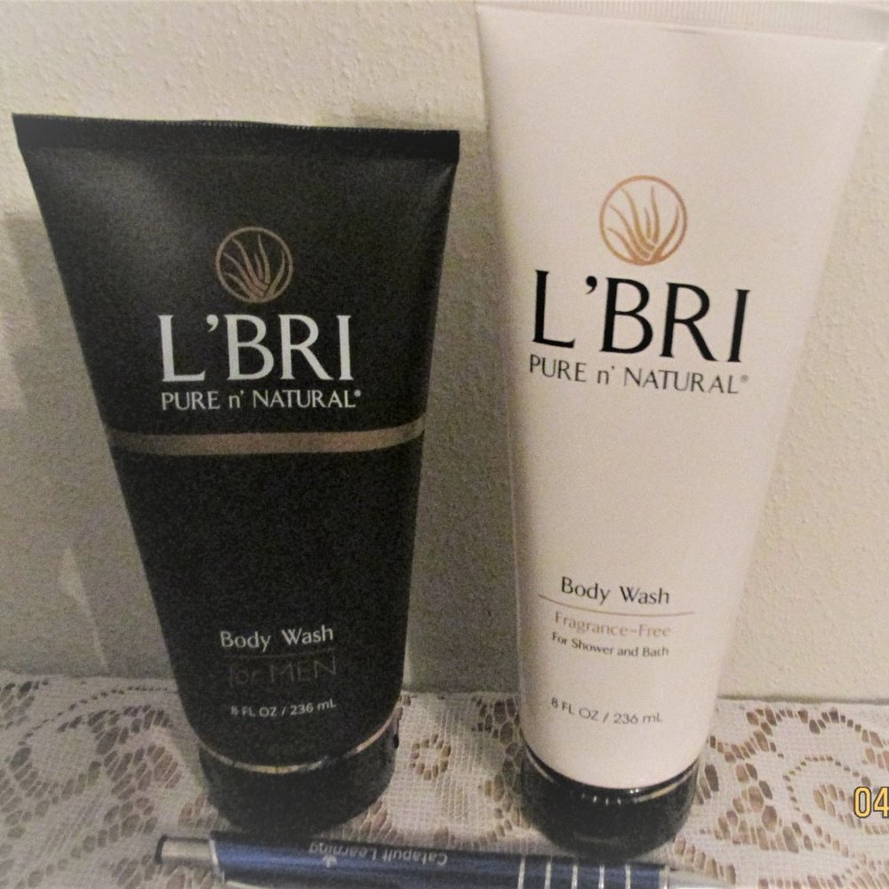 L'BRI Pure & Natural His & Hers (FRAGRANCE FREE) Body Wash Combo Set